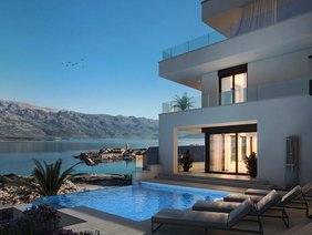 Vinjerac, Villa 50m vom Meer mit Infinity-Pool und 4 Schlafzimmer